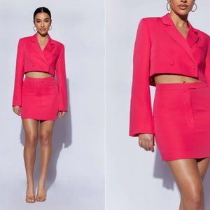 Crepe Mini Skirt - Raspberry (High Quality)